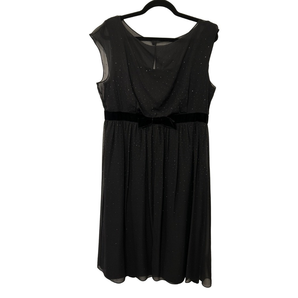 St John Caviar Santana Knit Silk Dress Sz 14 / L Black Formal Prom Quiet Lux USA